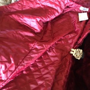 Beautiful Burgundy Plush Coat with Fur